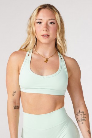 Women's YoungLA W318 Effortless Bras Green | 425-SUKQLI