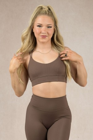 Women's YoungLA W319 - Asana Bras Chocolate | 382-BFTOQS