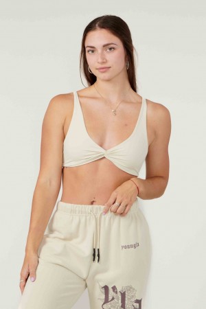 Women's YoungLA W326 Spiral Bras Cream | 486-WVCAIH