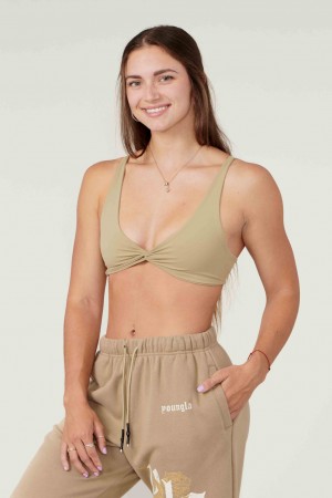 Women's YoungLA W326 Spiral Bras Green | 235-FWHNSR