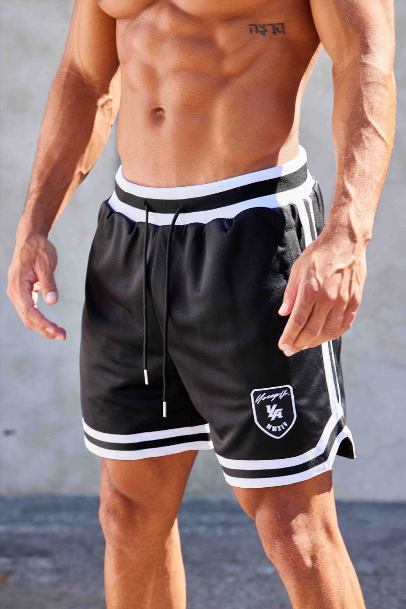 Men\'s YoungLA 133 Home Plate Shorts Black | 509-VIJCXY