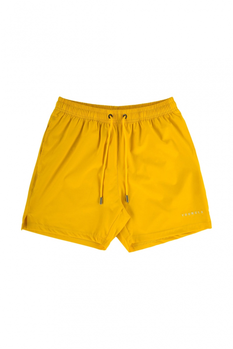 Men\'s YoungLA 140 Frooty Swim Shorts Yellow | 893-LIPNQG