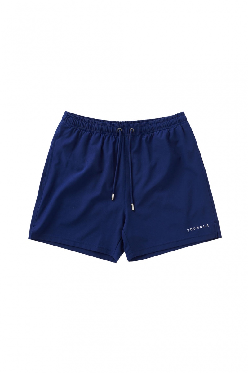 Men\'s YoungLA 140 Night Swim Shorts Navy | 137-VOUJPY