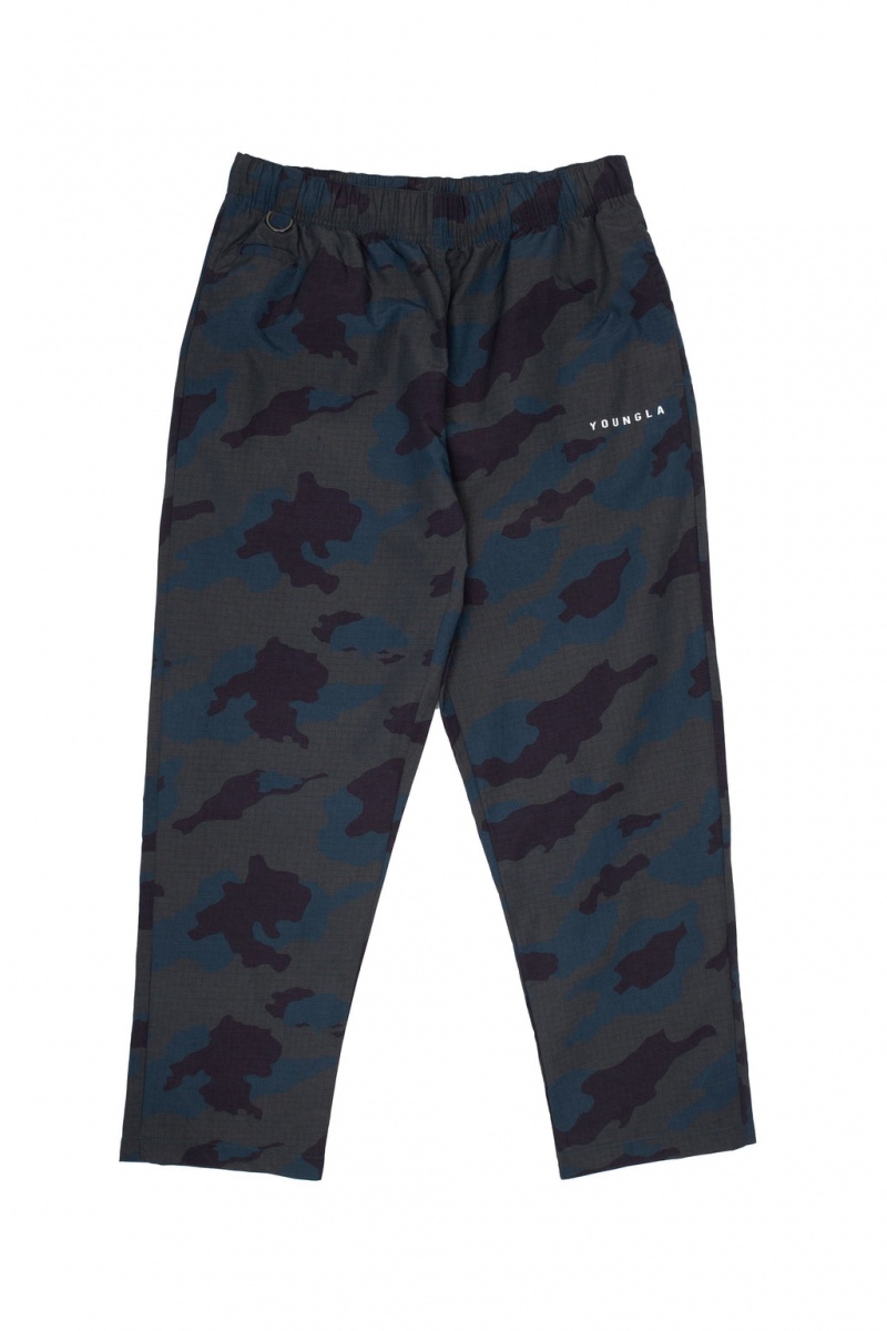 Men\'s YoungLA 201 Off the Grid Pants Navy | 074-VCIFEN