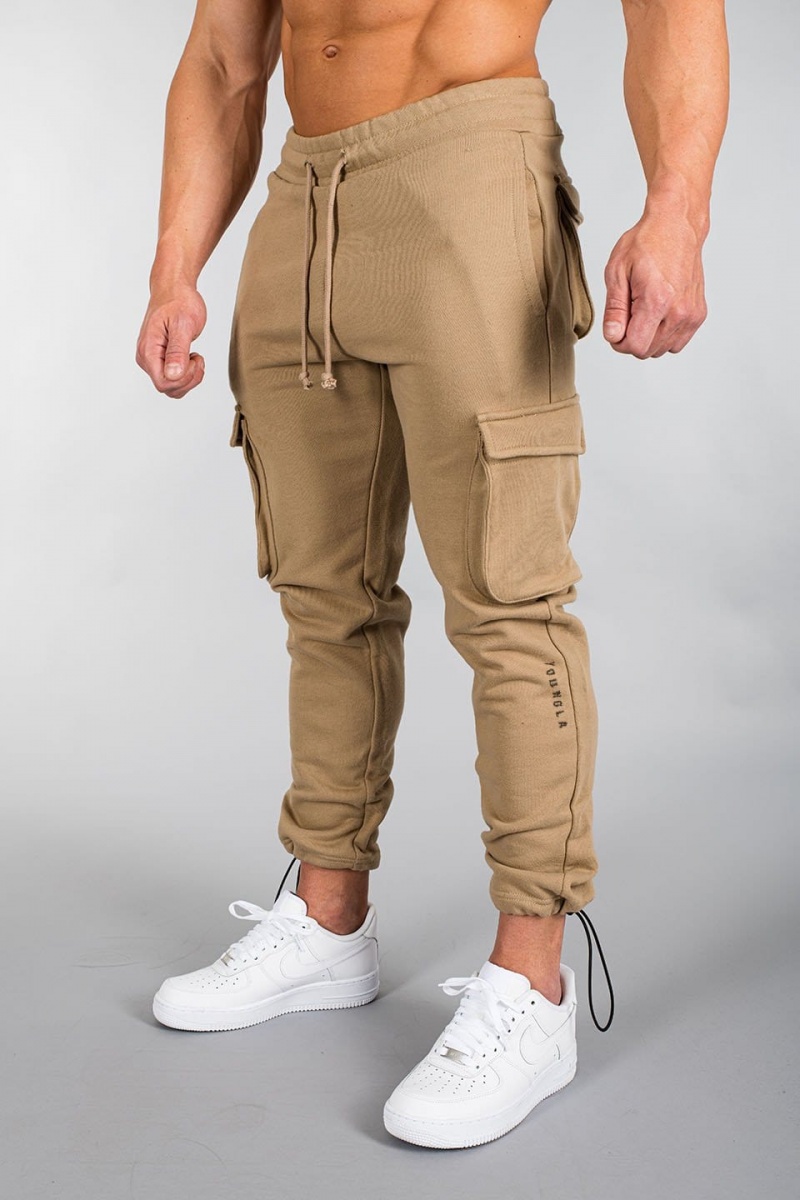 Men\'s YoungLA 206 Rambo Combat Jogger Khaki | 897-YKMBGU