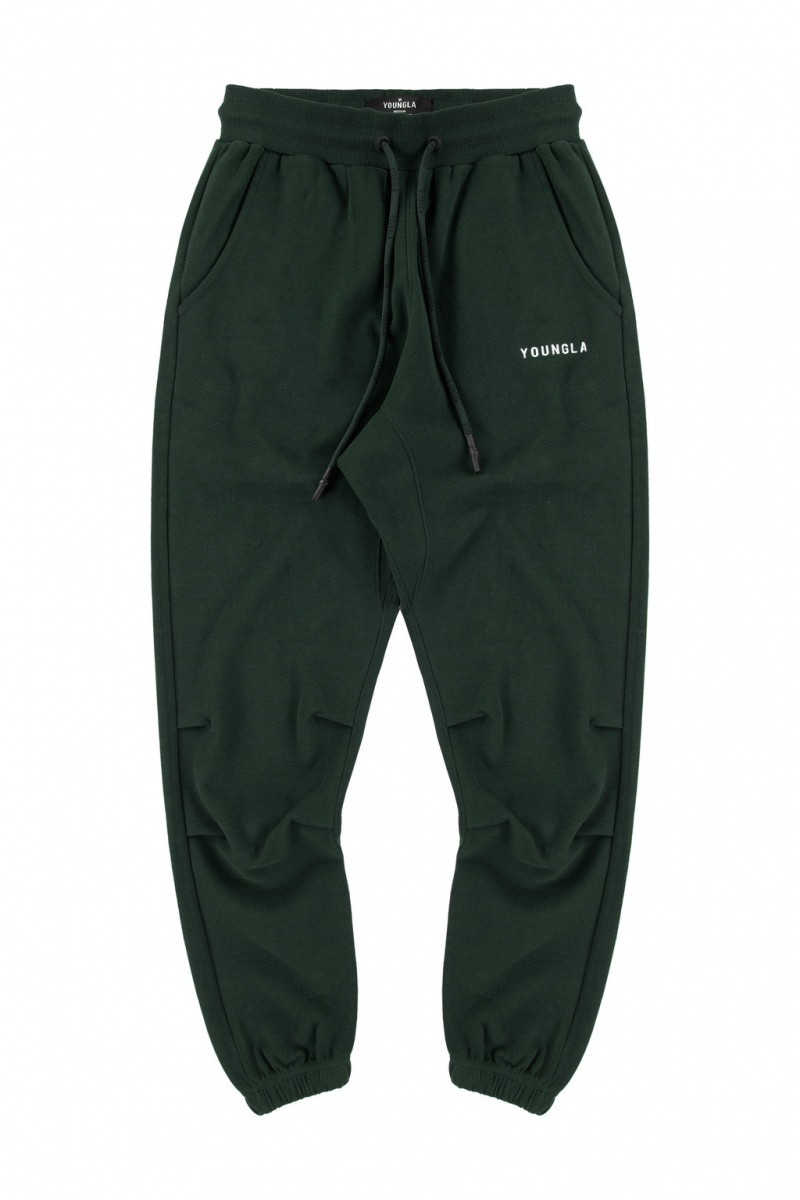 Men\'s YoungLA 210 Kick-Back Jogger Green | 942-QLAIXU