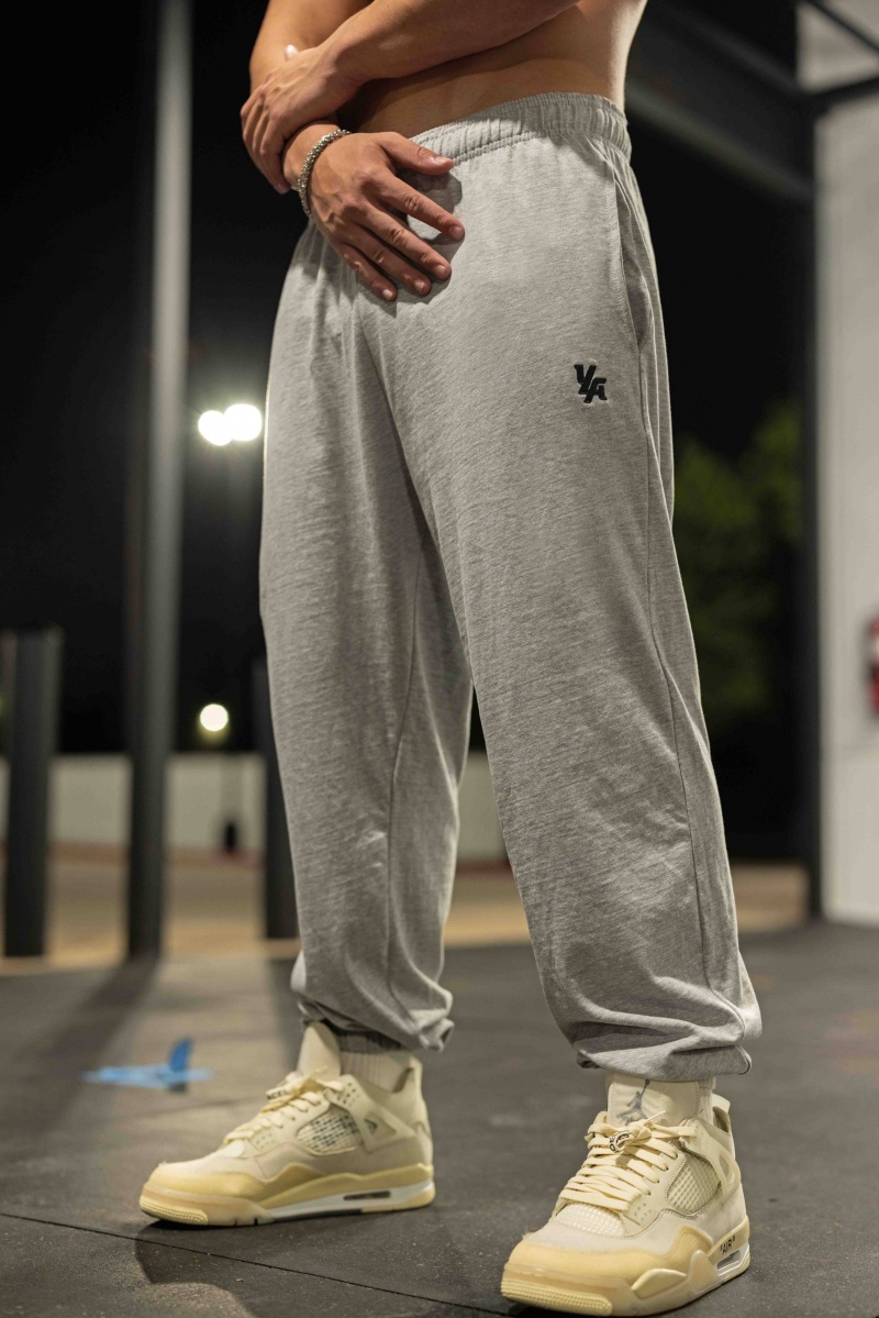 Men\'s YoungLA 231 Pump Cover Jogger Grey | 873-PGIDXW