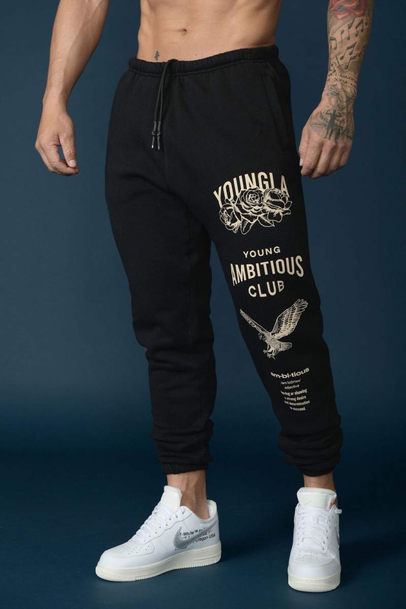 Men\'s YoungLA 233 The Immortal Jogger Black | 682-AWEJYM