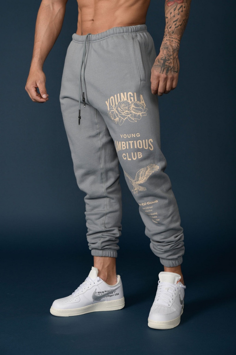 Men\'s YoungLA 233 The Immortal Jogger Grey | 915-OIAQNT