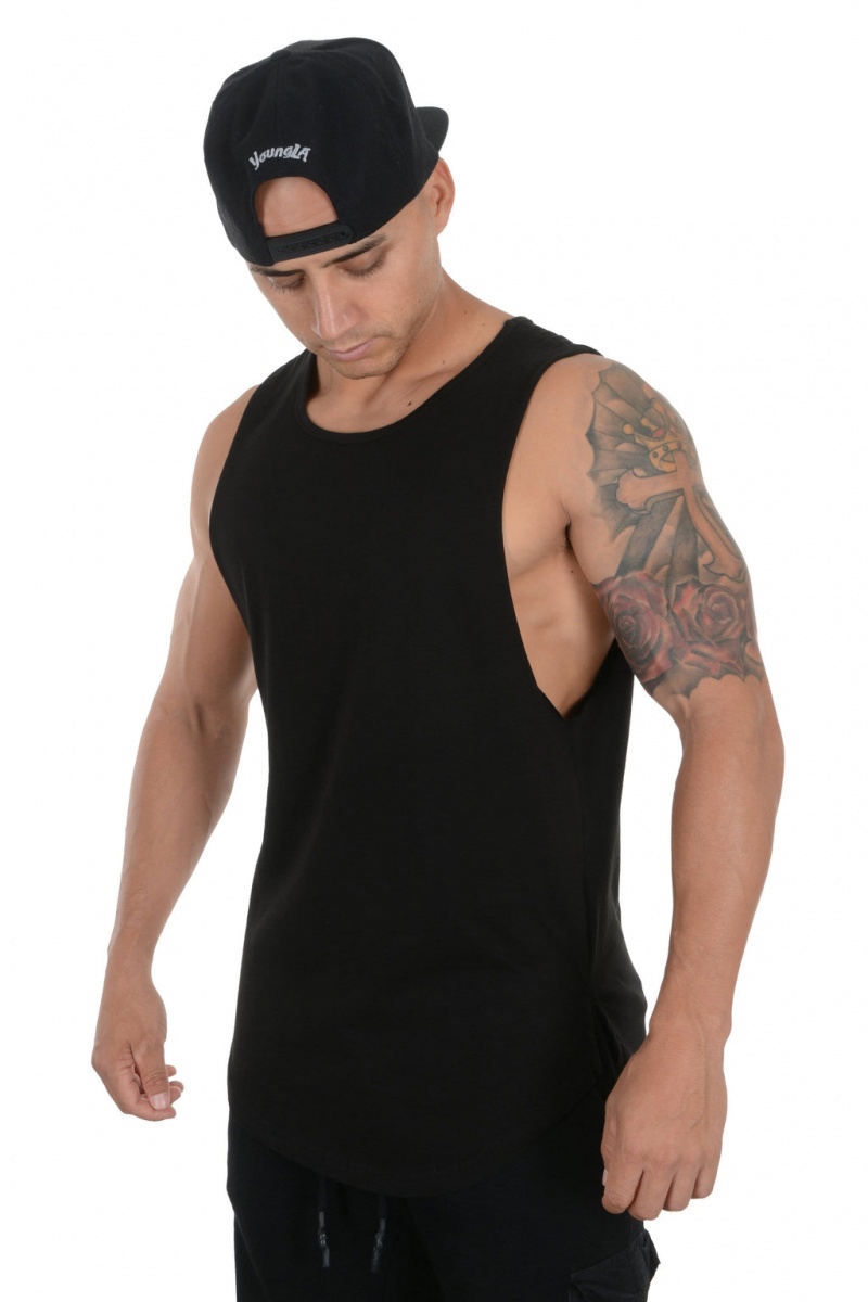 Men\'s YoungLA 308 Muscle Tanks Black | 948-WTLQHS