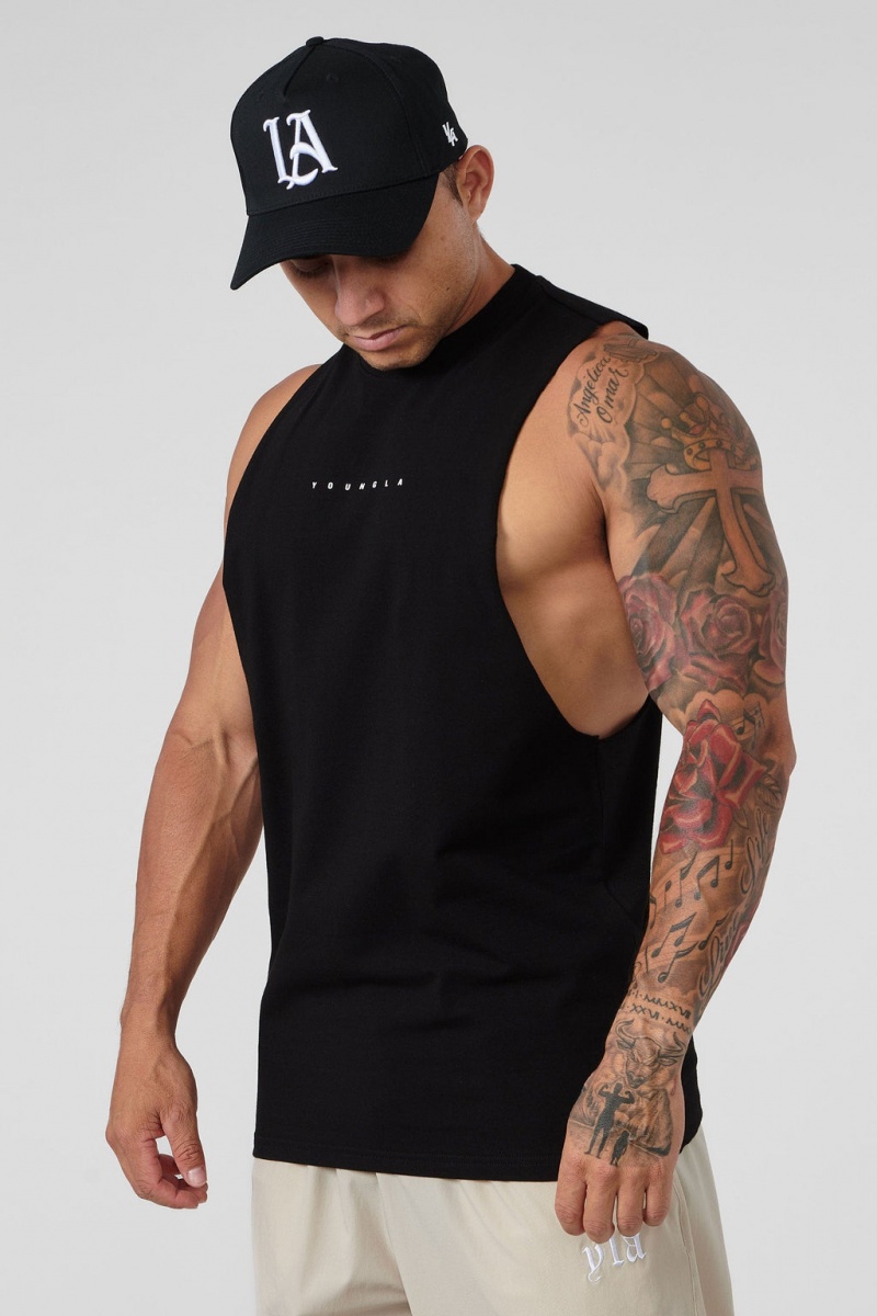 Men's YoungLA 323 Autograph Delt Tanks Black | 516-XQRKEI