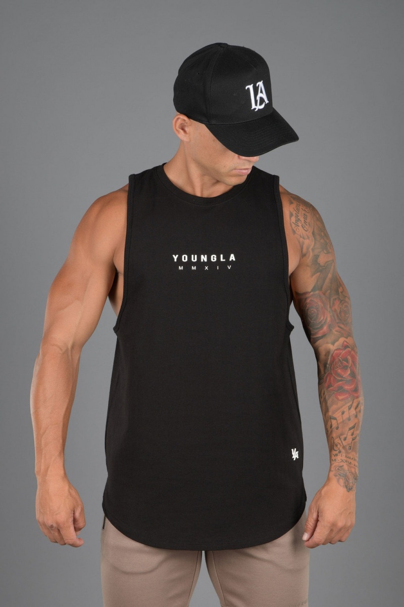 Men\'s YoungLA 326 Elemental Tanks Black | 892-OKVHUZ