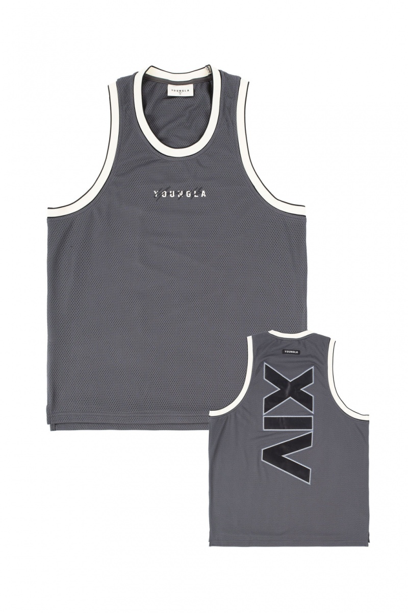 Men\'s YoungLA 330 MVP Jerseys Tanks Grey | 394-CARWLI