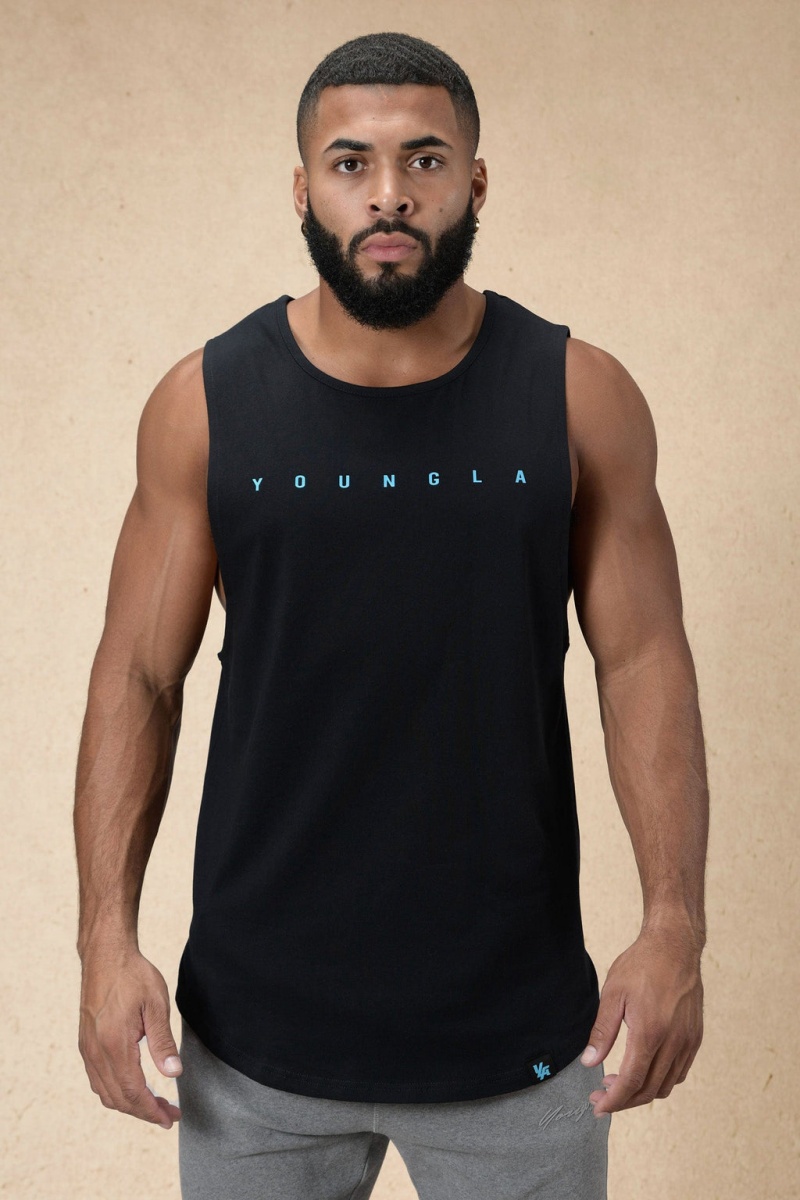 Men\'s YoungLA 332 Infinity Muscle Tanks Black | 836-KRLBAZ