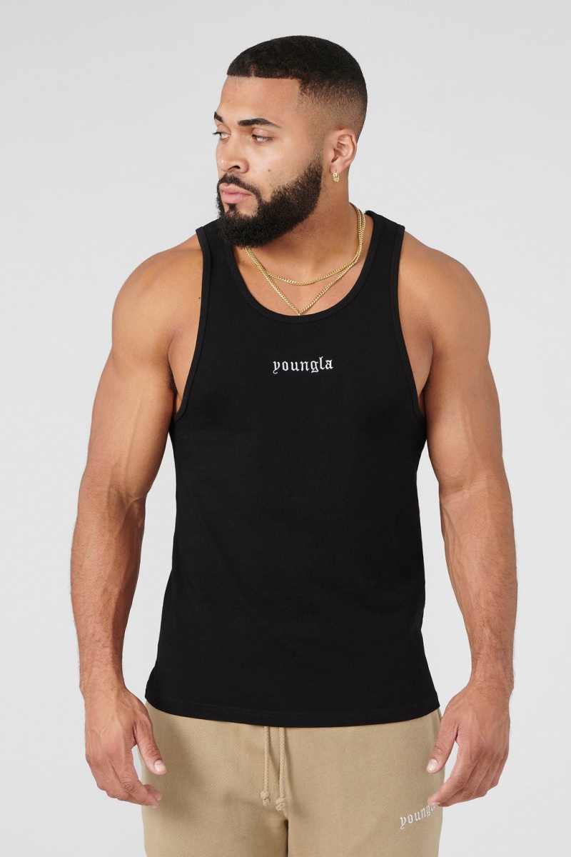 Men\'s YoungLA 339 Earthy Collection - Tanks Black | 517-FOGIDZ