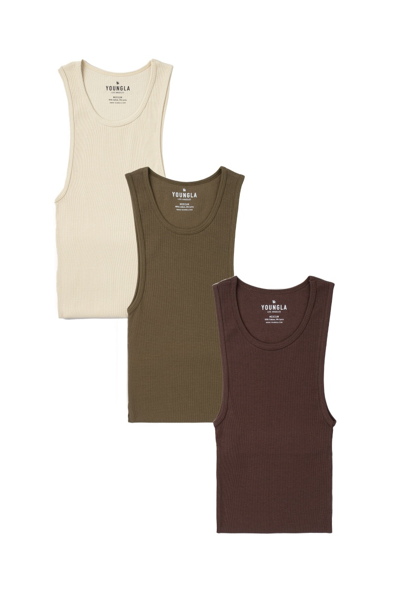 Men\'s YoungLA 340 Wife Lovers - 3 Pack Tanks Multicolor | 637-JGYLAQ