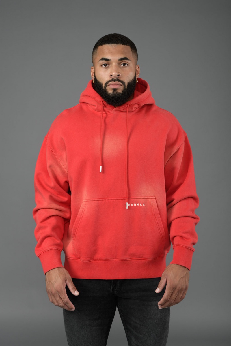 Men\'s YoungLA 549 Phantoms Hoodie Red | 594-FIYAWM