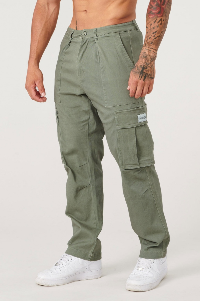 Men\'s YoungLA 627 Convoy Cargo Pants Olive | 968-QNDAPE