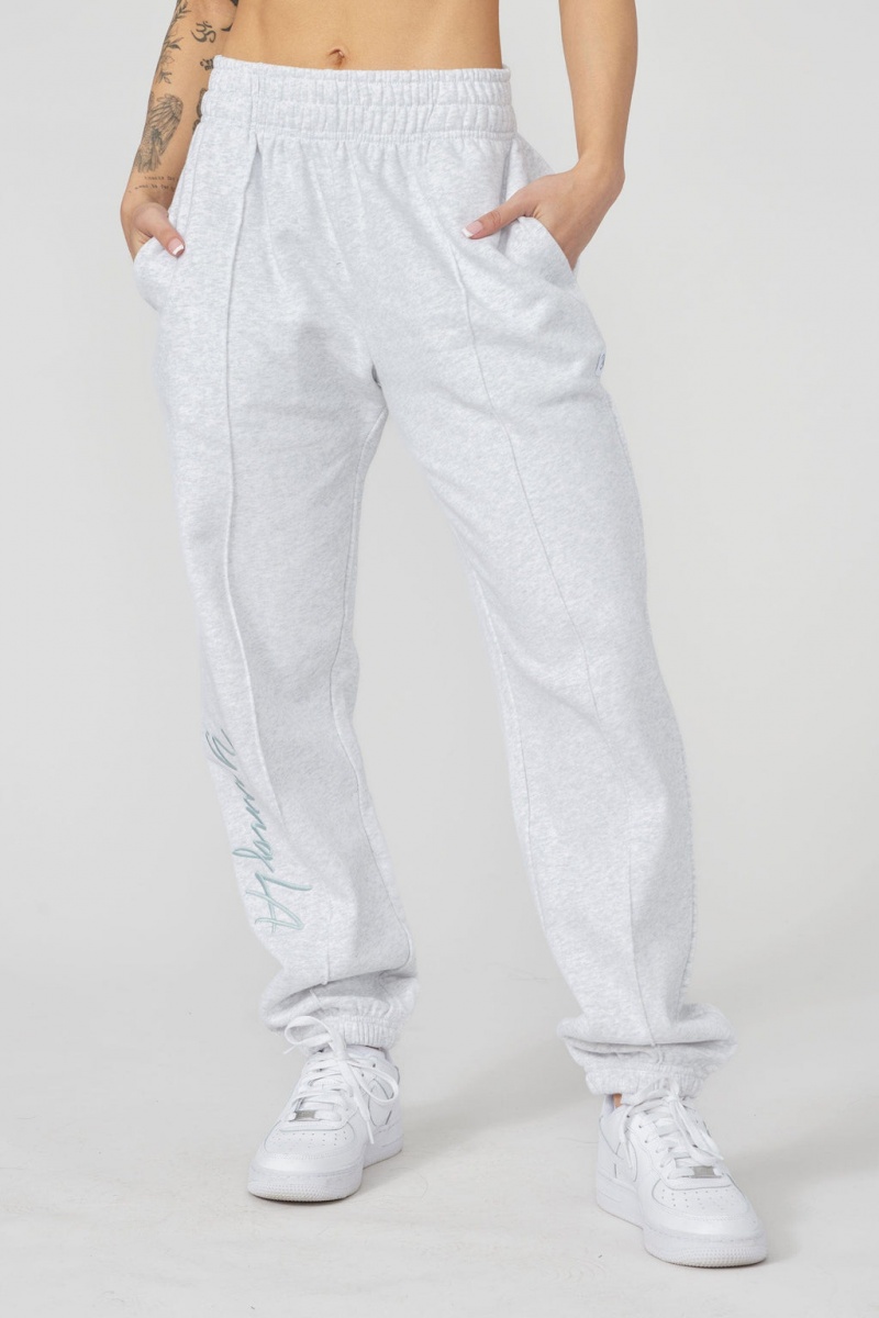 Women\'s YoungLA W202 Script 2.0 Joggers White | 275-DKVHSU