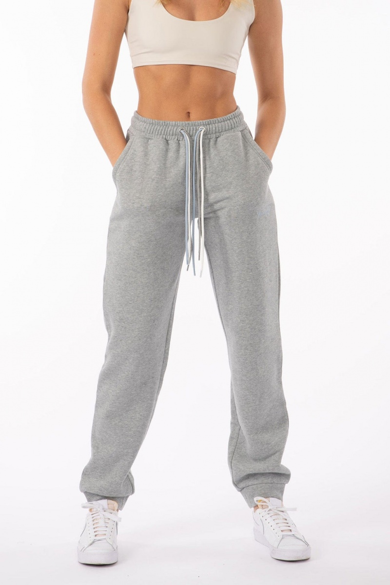 Women\'s YoungLA W207 Triple String Joggers Grey | 017-RJCBST