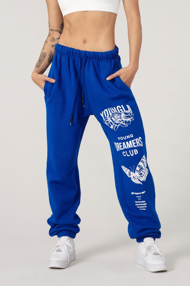 Women\'s YoungLA W211 Dreamer Joggers Blue | 453-HTWYUG